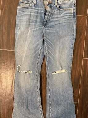 Hudson Jeans Light Blue Straight Leg Distressed Knee Jeans